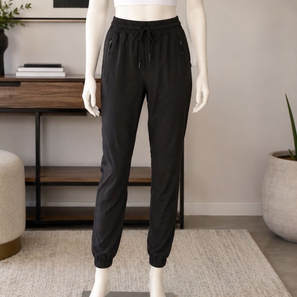 Lululemon Womens Joggers Black Lightweight Zipper Pockets Size 6